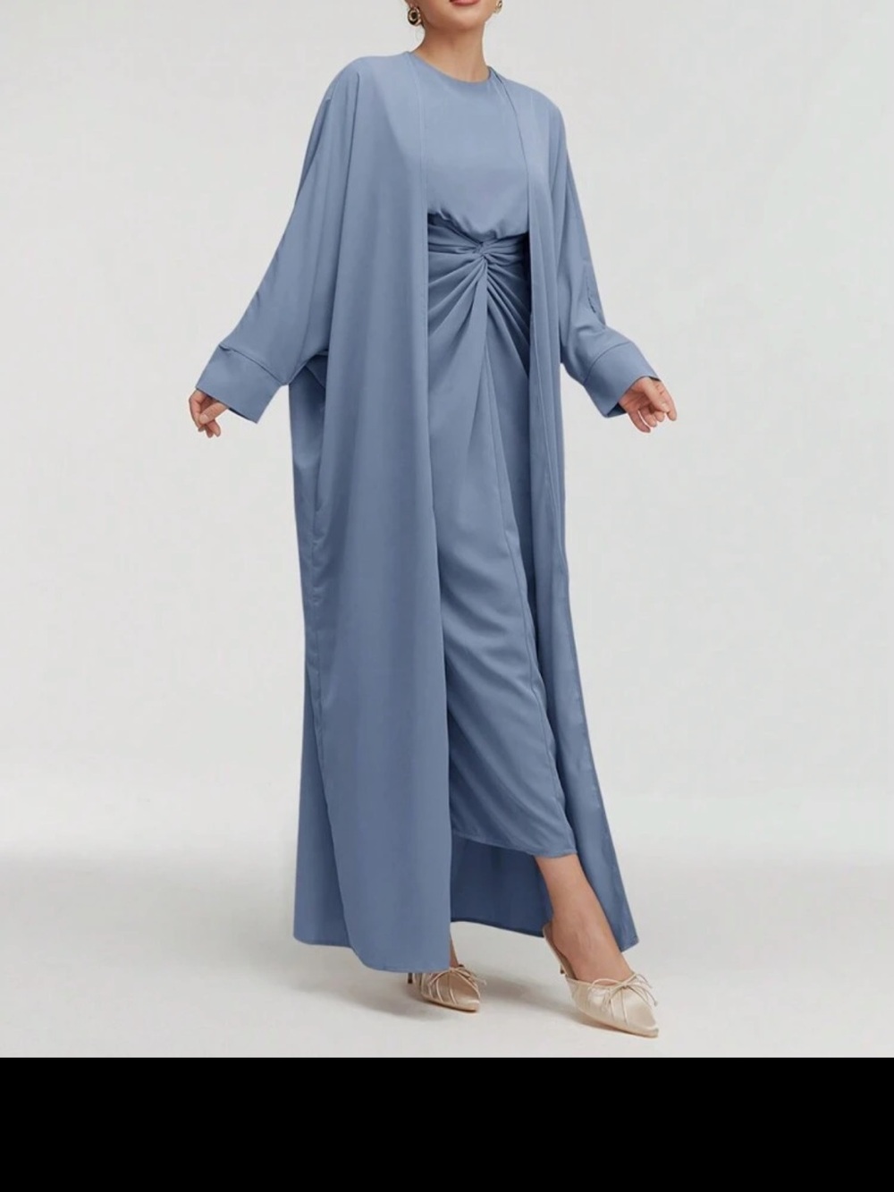 Light Blue 2 piece set. Dress and Abaya